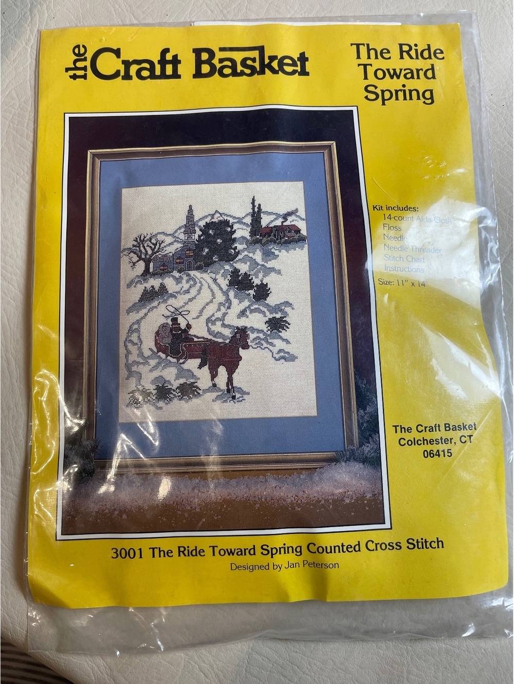 The craft basket cross stitch the ride toward spring